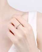 Moissanite 925 Sterling Silver Thin Ring - - Claude Jewelry Moissanite - Shop claudejewelry.com