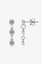 Moissanite 925 Sterling Silver Trio Drop Earrings - Platinum Vermeil- Claude Jewelry Moissanite - Shop claudejewelry.com