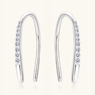 Moissanite 925 Sterling Silver U Shape Earrings - - Claude Jewelry Moissanite - Shop claudejewelry.com