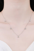 Moissanite Bezel Drops Rhodium Vermeil Necklace - Rhodium Vermeil- Claude Jewelry Moissanite - Shop claudejewelry.com