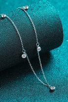 Moissanite Bezel Drops Rhodium Vermeil Necklace - Rhodium Vermeil- Claude Jewelry Moissanite - Shop claudejewelry.com