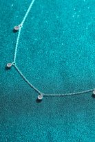 Moissanite Bezel Drops Rhodium Vermeil Necklace - Rhodium Vermeil- Claude Jewelry Moissanite - Shop claudejewelry.com