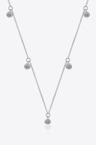 Moissanite Bezel Drops Rhodium Vermeil Necklace - Rhodium Vermeil- Claude Jewelry Moissanite - Shop claudejewelry.com