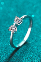 Moissanite Bow Rhodium Vermeil Ring - - Claude Jewelry Moissanite - Shop claudejewelry.com