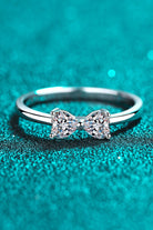 Moissanite Bow Rhodium Vermeil Ring - - Claude Jewelry Moissanite - Shop claudejewelry.com