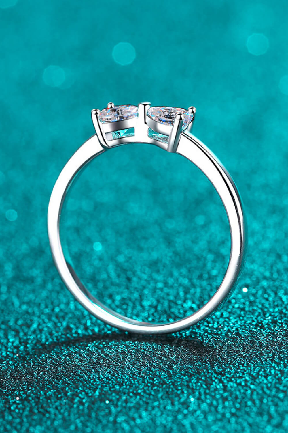 Moissanite Bow Rhodium Vermeil Ring - - Claude Jewelry Moissanite - Shop claudejewelry.com