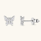 Moissanite Butterfly Stud Earrings - 925 Sterling Silver- Claude Jewelry Moissanite - Shop claudejewelry.com