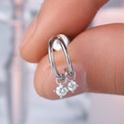 Moissanite Charms C-Hoop Earrings - - Claude Jewelry Moissanite - Shop claudejewelry.com