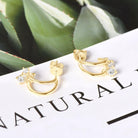 Moissanite Charms C-Hoop Earrings - - Claude Jewelry Moissanite - Shop claudejewelry.com