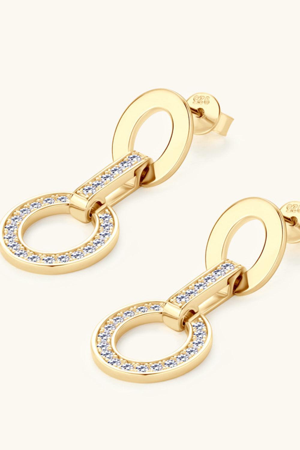 Moissanite Circles Drop Earrings - 18k Gold Vermeil- Claude Jewelry Moissanite - Shop claudejewelry.com