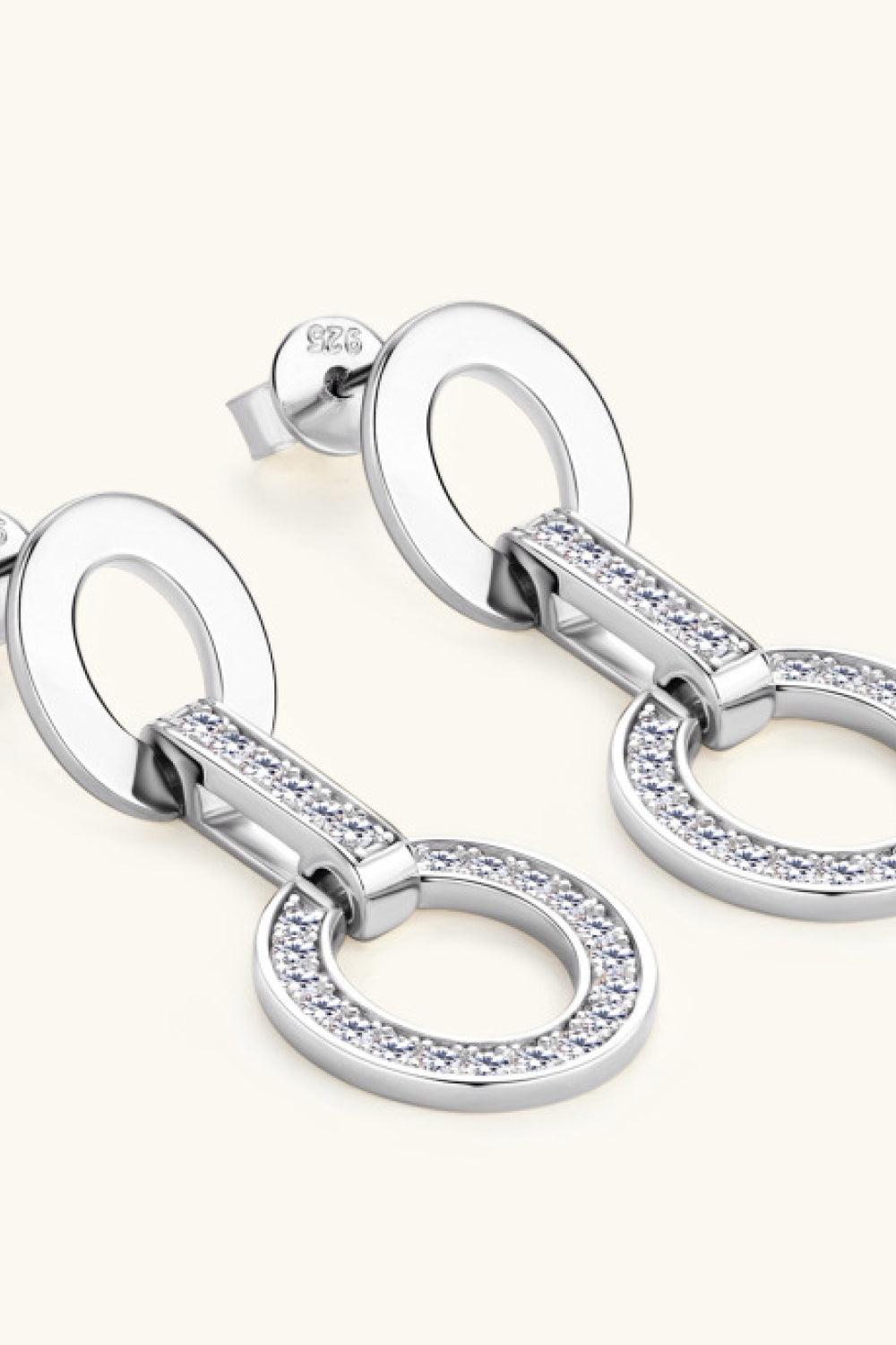 Moissanite Circles Drop Earrings - - Claude Jewelry Moissanite - Shop claudejewelry.com