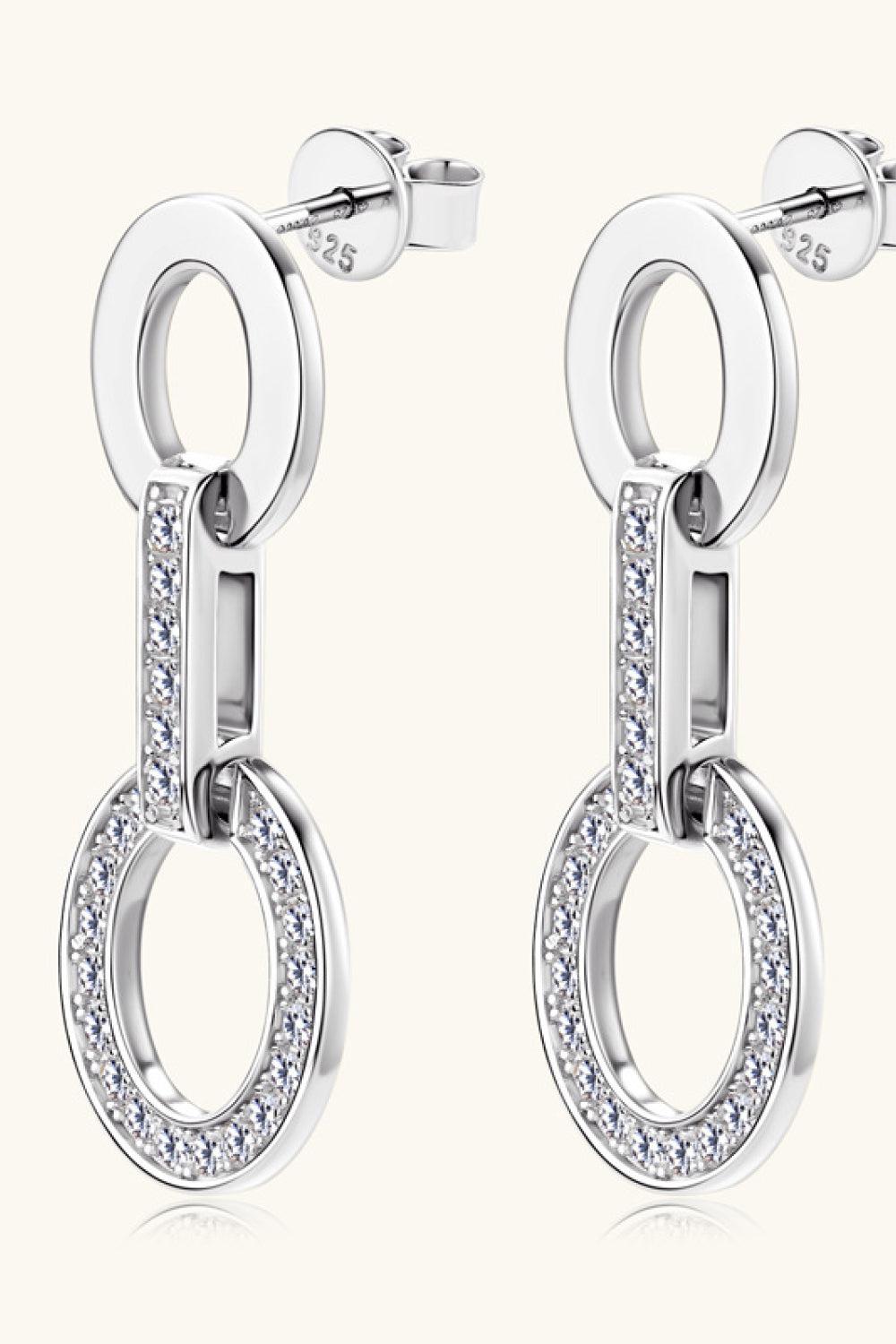 Moissanite Circles Drop Earrings - - Claude Jewelry Moissanite - Shop claudejewelry.com