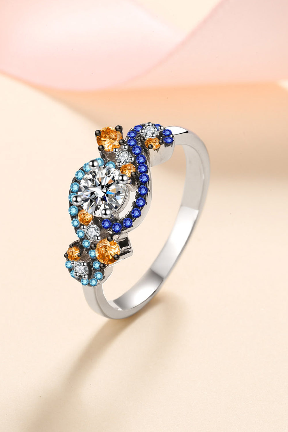 Moissanite Contrast Starry Night Ring - - Claude Jewelry Moissanite - Shop claudejewelry.com