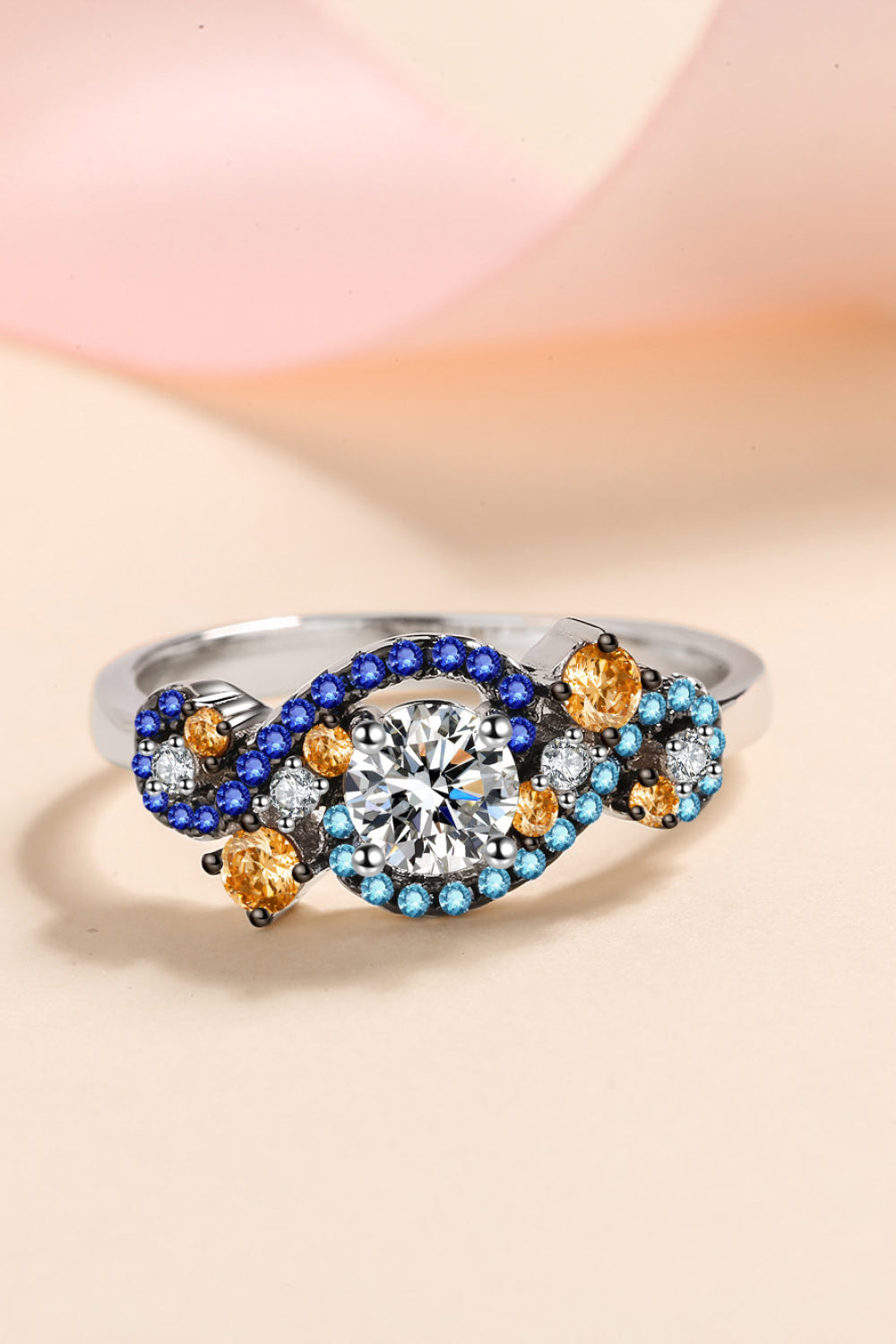 Moissanite Contrast Starry Night Ring - - Claude Jewelry Moissanite - Shop claudejewelry.com