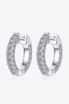 Moissanite Covered Huggie Earrings - Rhodium Vermeil- Claude Jewelry Moissanite - Shop claudejewelry.com