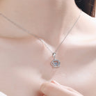 Moissanite Crown 925 Sterling Silver Pendant Necklace - 925 Sterling Silver- Claude Jewelry Moissanite - Shop claudejewelry.com