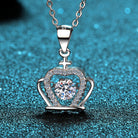 Moissanite Crown 925 Sterling Silver Pendant Necklace - 925 Sterling Silver- Claude Jewelry Moissanite - Shop claudejewelry.com