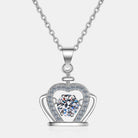 Moissanite Crown 925 Sterling Silver Pendant Necklace - 925 Sterling Silver- Claude Jewelry Moissanite - Shop claudejewelry.com