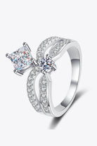 Moissanite Crown Ring - Rhodium Vermeil-4- Claude Jewelry Moissanite - Shop claudejewelry.com