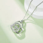 Moissanite Double Heart Necklace - 925 Sterling Silver- Claude Jewelry Moissanite - Shop claudejewelry.com