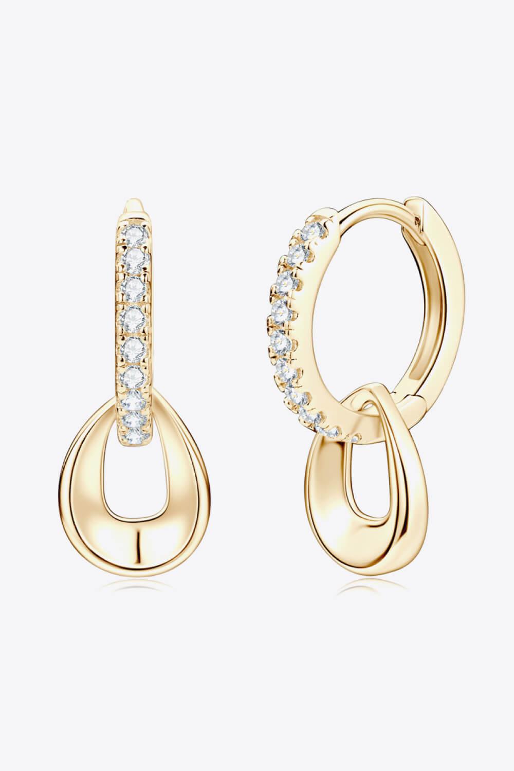 Moissanite Double Hoop Earrings - 18k Gold Vermeil- Claude Jewelry Moissanite - Shop claudejewelry.com