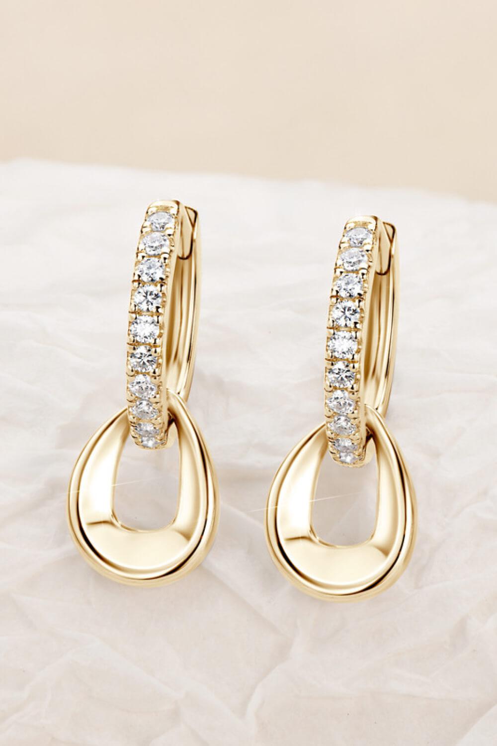 Moissanite Double Hoop Earrings - - Claude Jewelry Moissanite - Shop claudejewelry.com