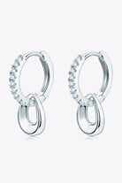 Moissanite Double Hoop Earrings - Platinum Vermeil- Claude Jewelry Moissanite - Shop claudejewelry.com