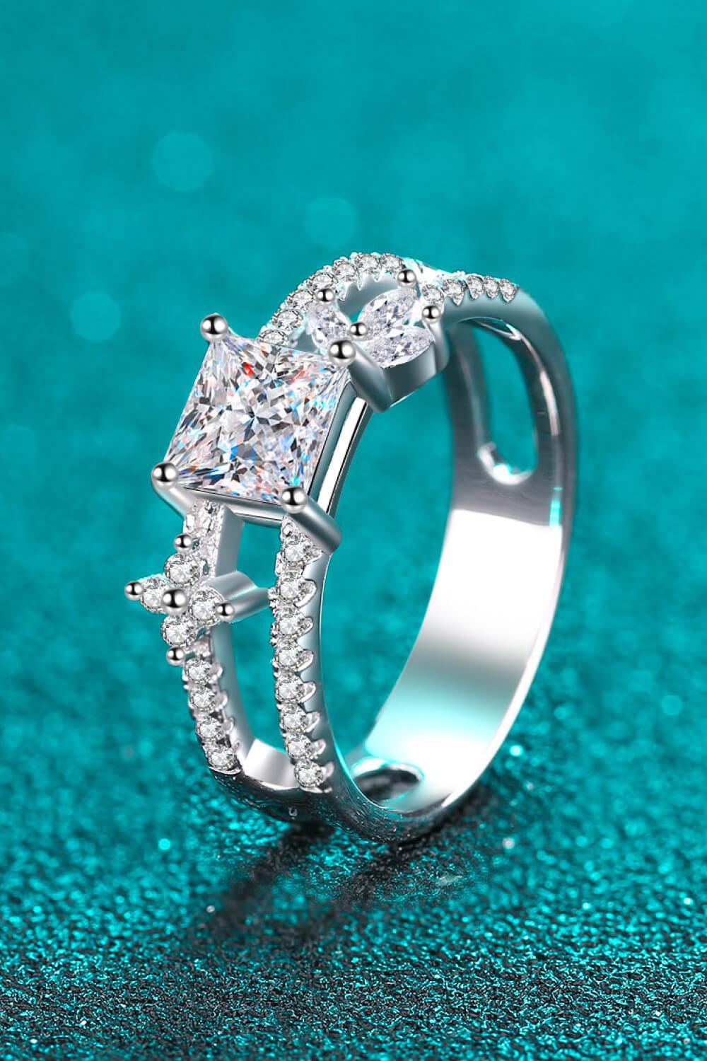 Moissanite Double Layered Ring - - Claude Jewelry Moissanite - Shop claudejewelry.com