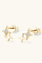 Moissanite Duo Star Pave Earrings - - Claude Jewelry Moissanite - Shop claudejewelry.com