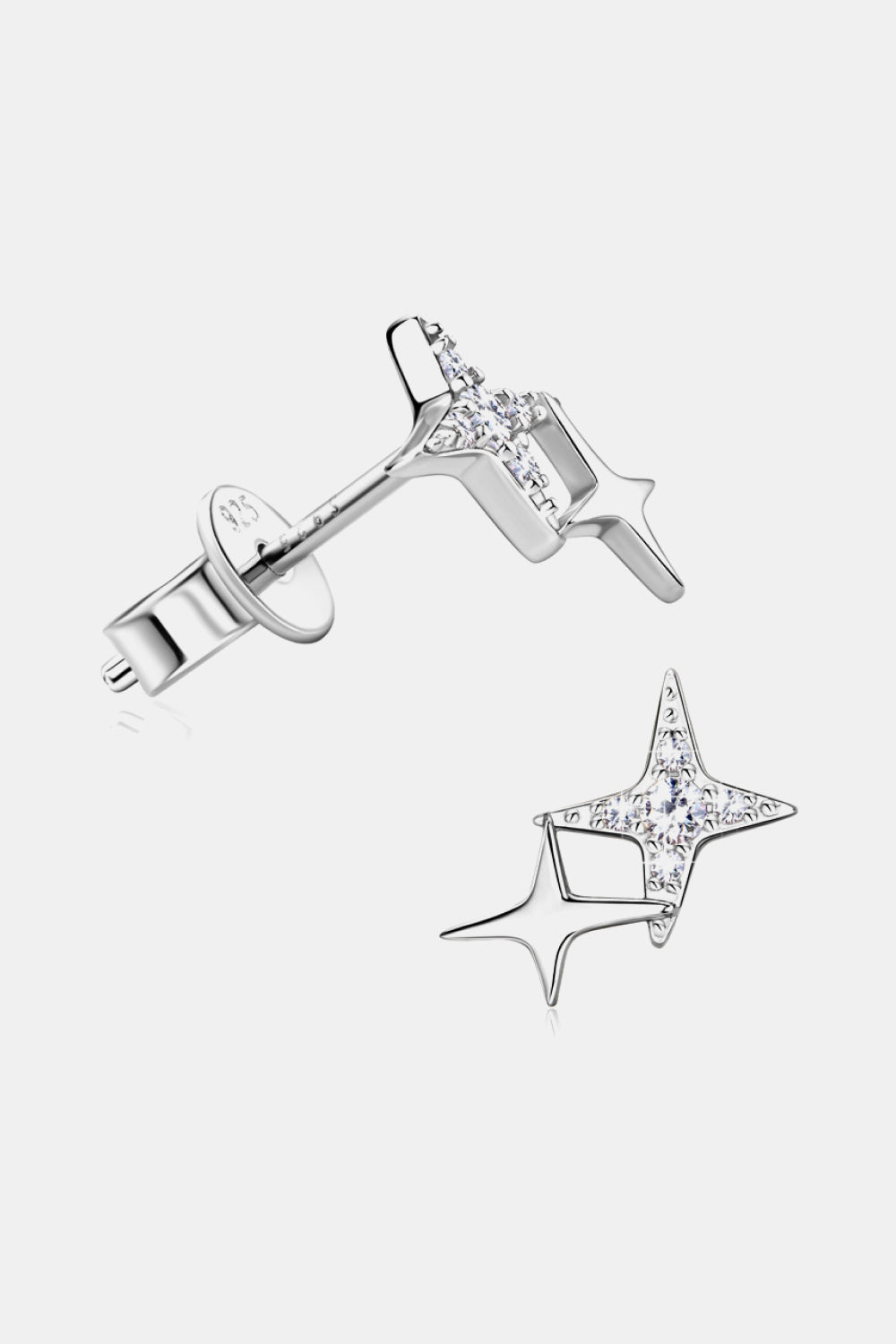 Moissanite Duo Star Pave Earrings - - Claude Jewelry Moissanite - Shop claudejewelry.com