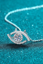 Moissanite Evil Eye Protection Pendant Necklace - Rhodium Vermeil- Claude Jewelry Moissanite - Shop claudejewelry.com