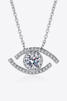 Moissanite Evil Eye Protection Pendant Necklace - Rhodium Vermeil- Claude Jewelry Moissanite - Shop claudejewelry.com