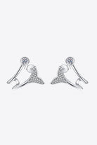 Moissanite Fishtail Rhodium Vermeil Double Wrap Earrings - Rhodium Vermeil- Claude Jewelry Moissanite - Shop claudejewelry.com