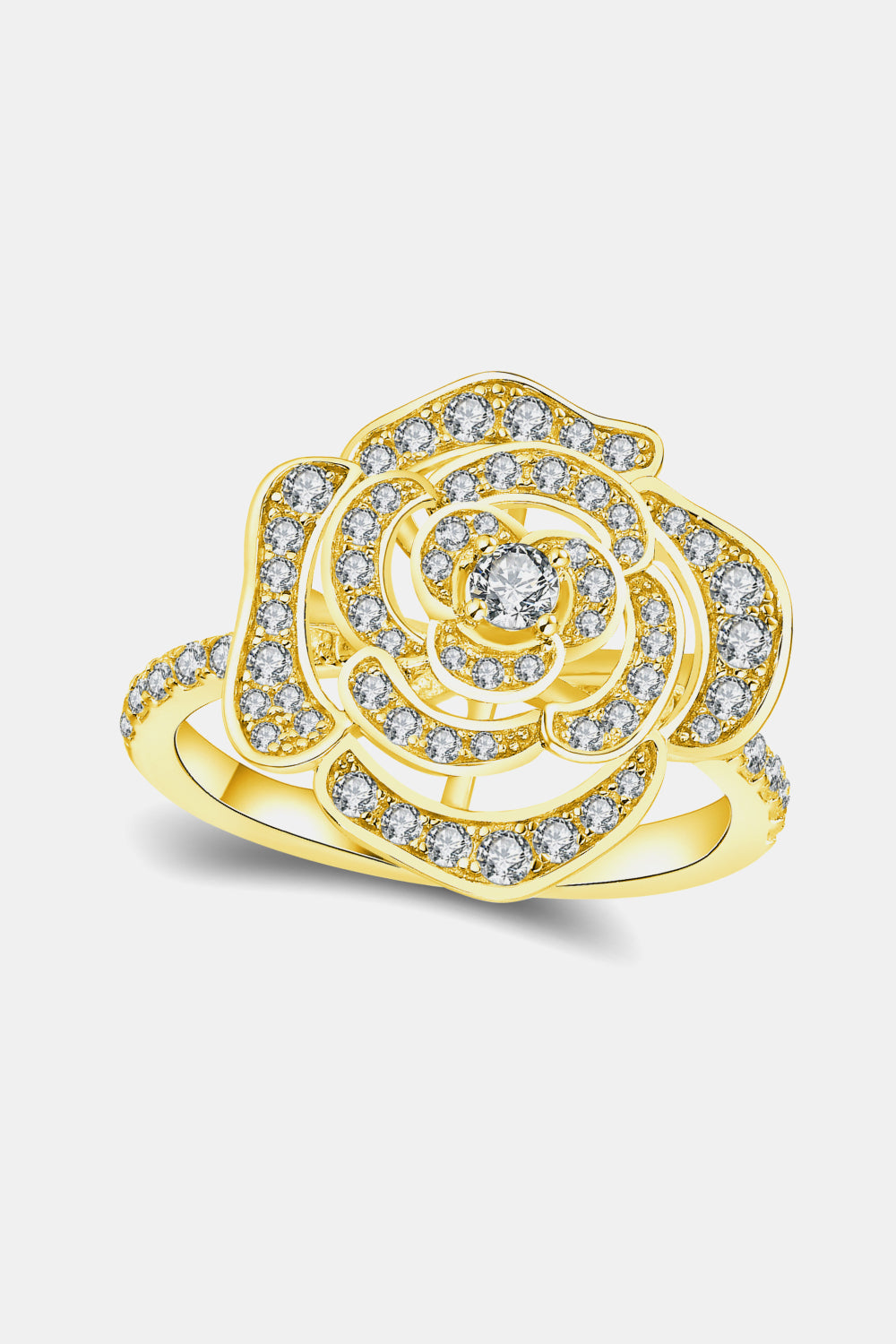 Moissanite Flower Shape Ring - 18k Gold Vermeil-5- Claude Jewelry Moissanite - Shop claudejewelry.com