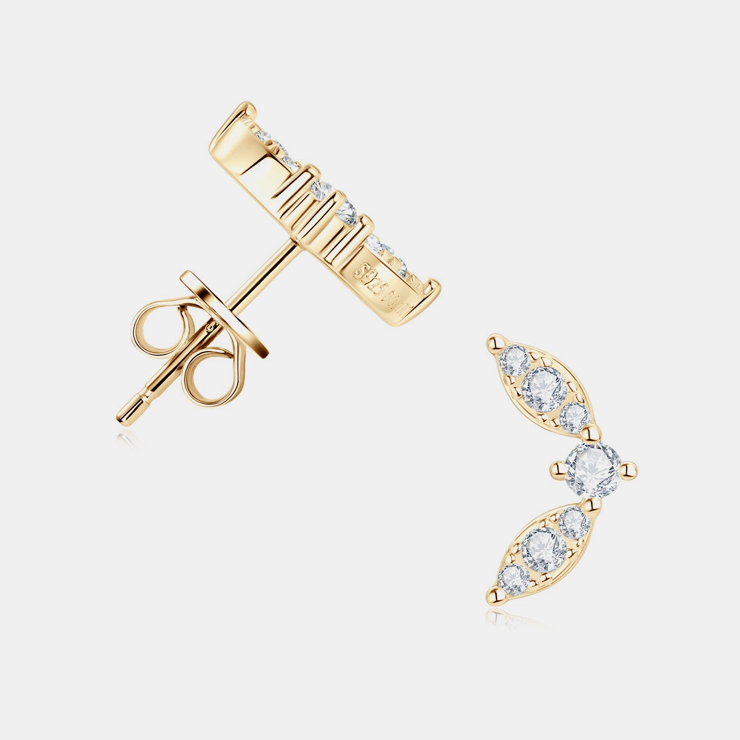 Moissanite Flutter Wings Stud Earrings - 18k Gold Vermeil- Claude Jewelry Moissanite - Shop claudejewelry.com