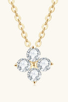 Moissanite Four Leaf Clover Pendant Necklace - 18k Gold Vermeil- Claude Jewelry Moissanite - Shop claudejewelry.com