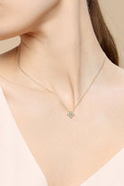 Moissanite Four Leaf Clover Pendant Necklace - - Claude Jewelry Moissanite - Shop claudejewelry.com