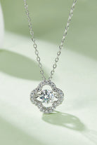 Moissanite Four Leaf Clover Pendant Necklace - Platinum Vermeil- Claude Jewelry Moissanite - Shop claudejewelry.com