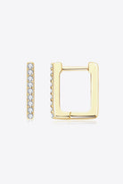 Moissanite Geometric Rectangle Huggie Hoop Earrings - 18k Gold Vermeil- Claude Jewelry Moissanite - Shop claudejewelry.com