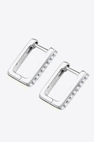 Moissanite Geometric Rectangle Huggie Hoop Earrings - - Claude Jewelry Moissanite - Shop claudejewelry.com