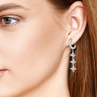 Moissanite Geometric Trio Drop Earrings - - Claude Jewelry Moissanite - Shop claudejewelry.com