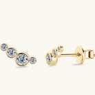 Moissanite Graduated Stone Stud Earrings - - Claude Jewelry Moissanite - Shop claudejewelry.com