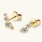 Moissanite Graduated Stone Stud Earrings - - Claude Jewelry Moissanite - Shop claudejewelry.com