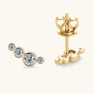 Moissanite Graduated Stone Stud Earrings - - Claude Jewelry Moissanite - Shop claudejewelry.com