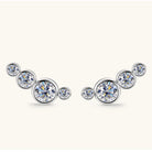 Moissanite Graduated Stone Stud Earrings - 925 Sterling Silver- Claude Jewelry Moissanite - Shop claudejewelry.com