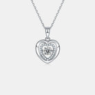 Moissanite Heart in Heart Pendant Necklace - 925 Sterling Silver- Claude Jewelry Moissanite - Shop claudejewelry.com