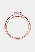 Moissanite Heart Solitaire Rose Gold Ring - - Claude Jewelry Moissanite - Shop claudejewelry.com