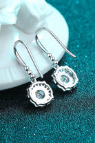 Moissanite Hook Drop Earrings - Rhodium Vermeil- Claude Jewelry Moissanite - Shop claudejewelry.com