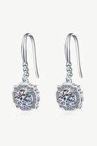 Moissanite Hook Drop Earrings - Rhodium Vermeil- Claude Jewelry Moissanite - Shop claudejewelry.com