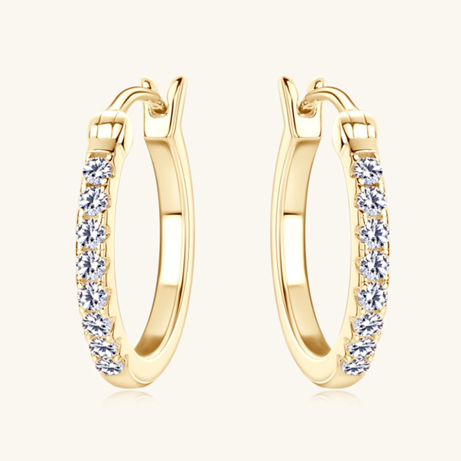 Moissanite Huggie Hoop Earrings - 18k Gold Vermeil- Claude Jewelry Moissanite - Shop claudejewelry.com